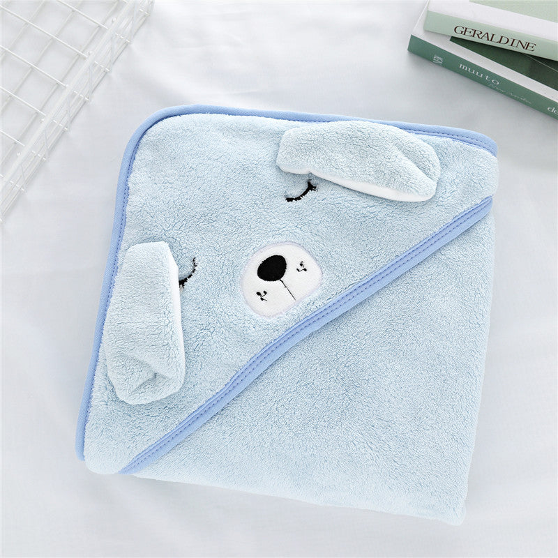 Kapuzen-Badetuch aus Flauschfleece mit Tier-Motiven