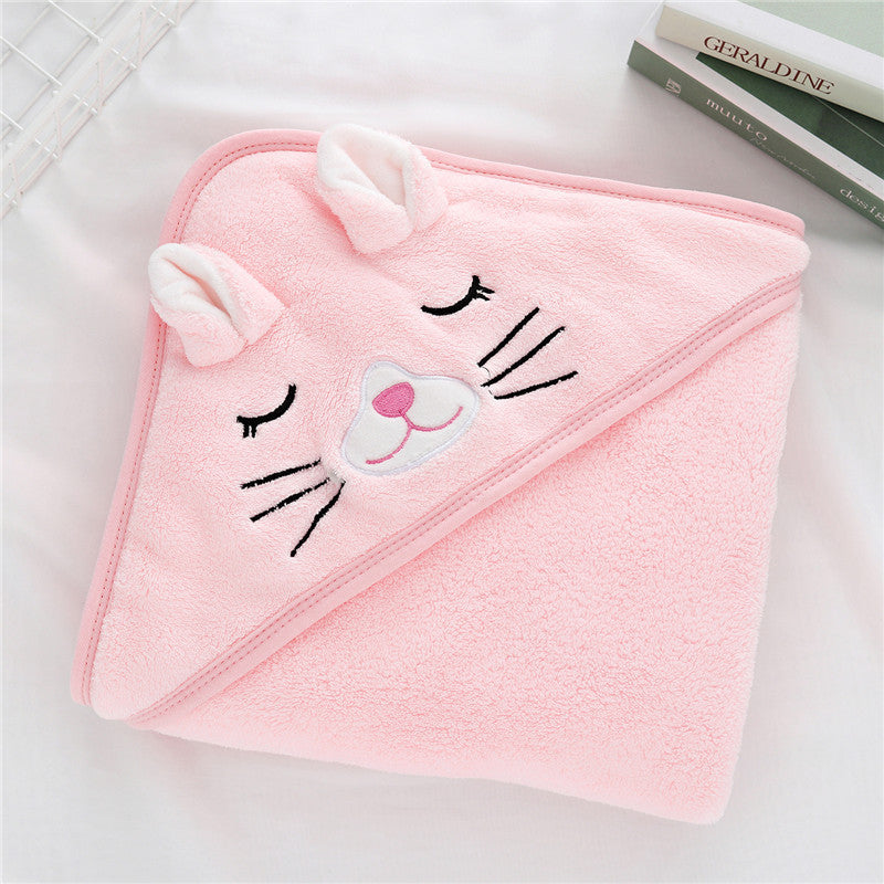 Kapuzen-Badetuch aus Flauschfleece mit Tier-Motiven