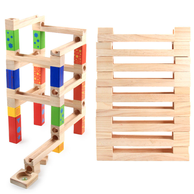 Holz-Kugelbahn „Bau und Spiel“ – kreatives Lernspielzeug