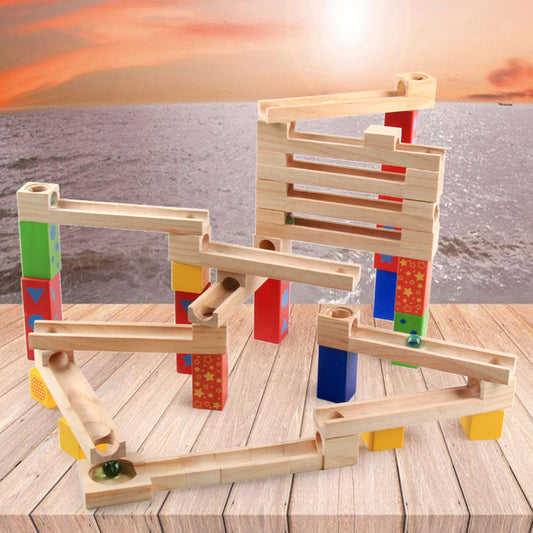 Holz-Kugelbahn „Bau und Spiel“ – kreatives Lernspielzeug