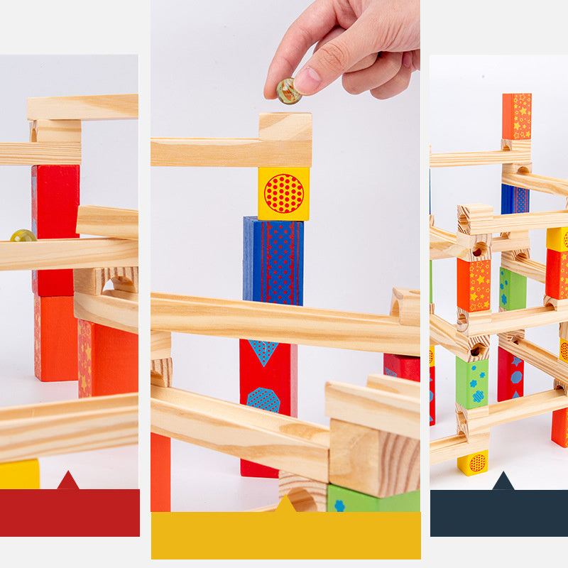 Holz-Kugelbahn „Bau und Spiel“ – kreatives Lernspielzeug
