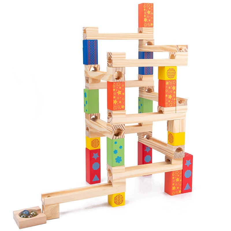 Holz-Kugelbahn „Bau und Spiel“ – kreatives Lernspielzeug