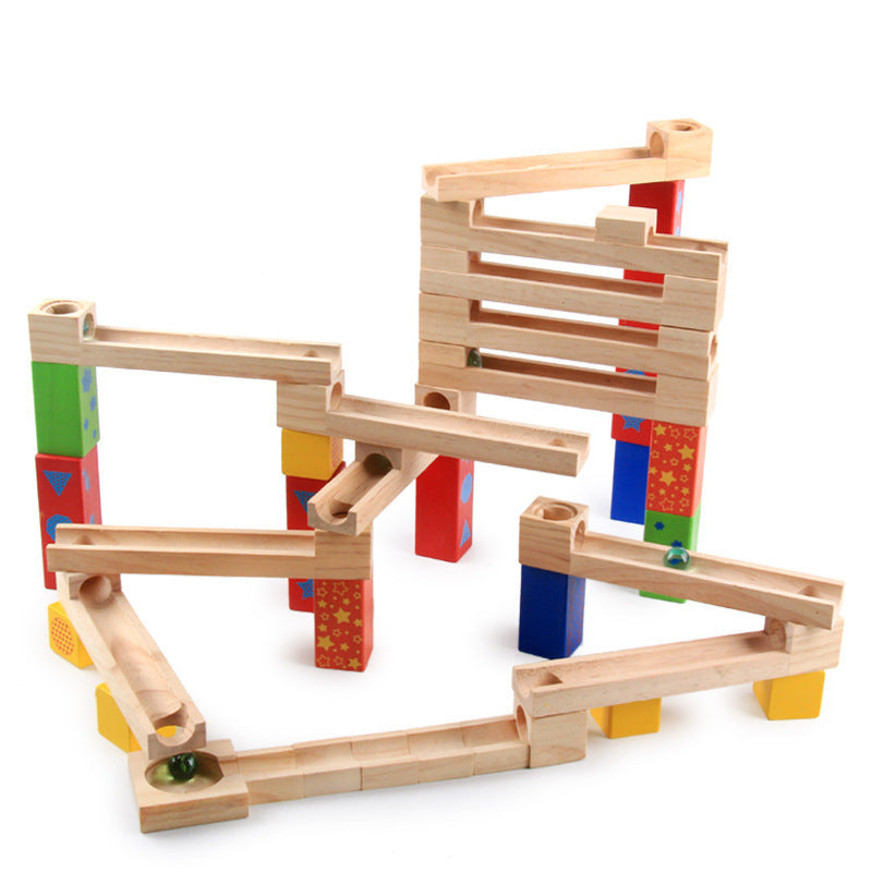Holz-Kugelbahn „Bau und Spiel“ – kreatives Lernspielzeug